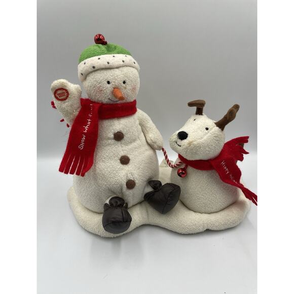 Hallmark Animated Singing Snowmen "Jingle Pals" 2004 Snowman & Dog Works Great - Picture 1 of 11